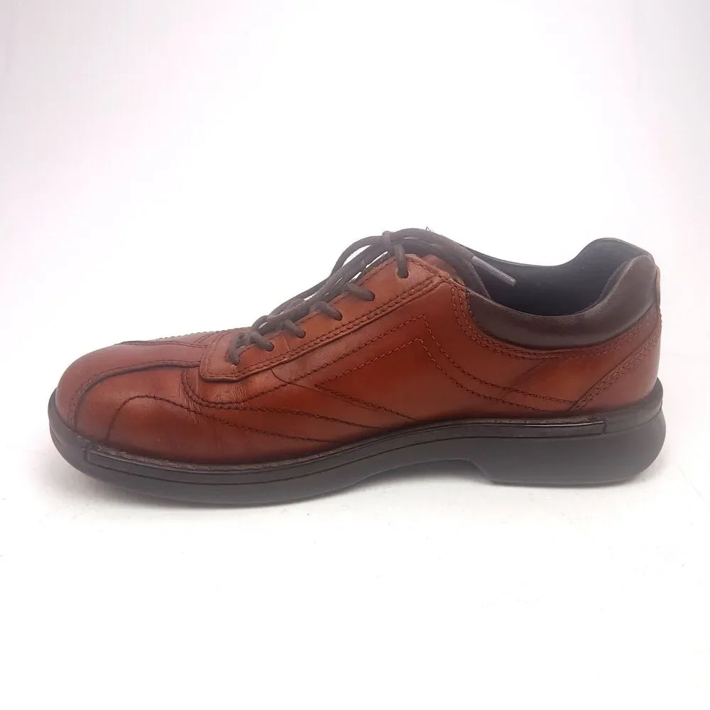 Ecco Neoflexor Mens Brown Leather Casual Oxford Shoes Sz 41 EU - 7-7.5 US